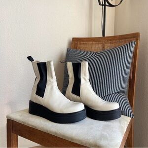 Vagabond White and Black Ankle Boots